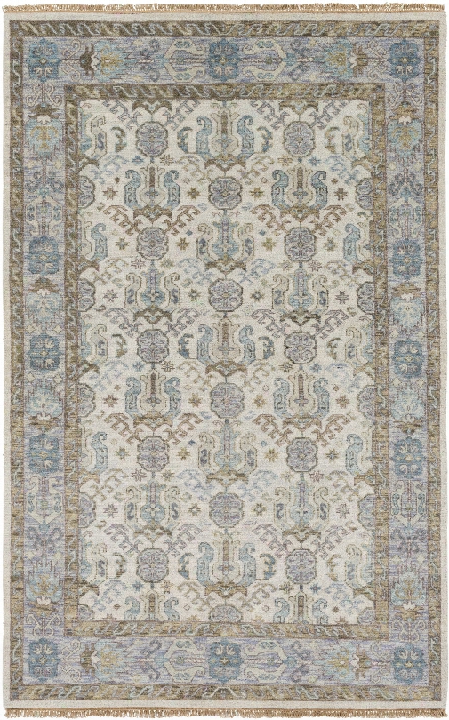 Zeus Rug In Ivory & Denim Design By Surya