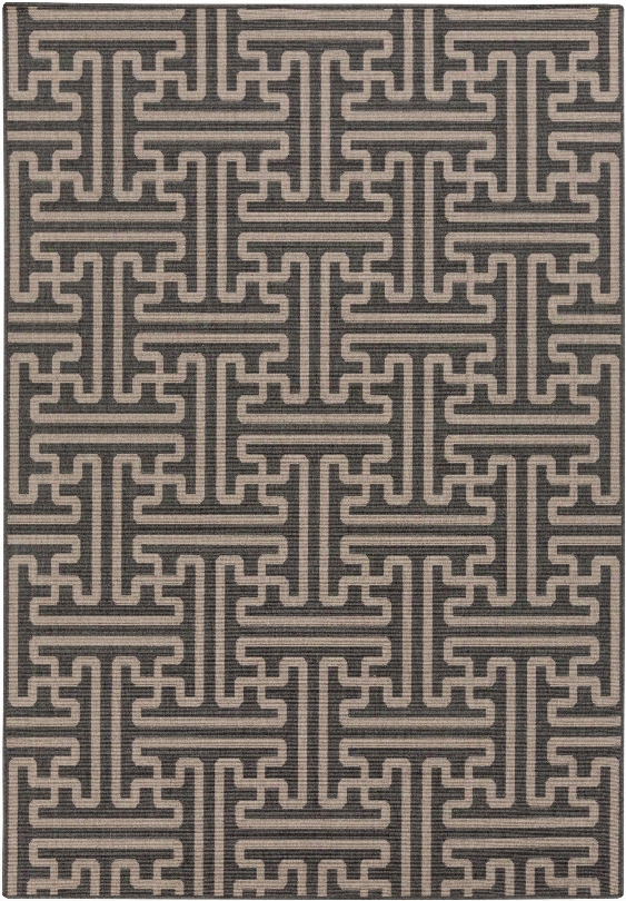 Alfresco Outdoor Rug In Black & Camel Design By Surya