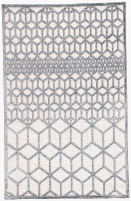 Alicante Geometric White & Dark Gray Area Rug Design By Jaipur