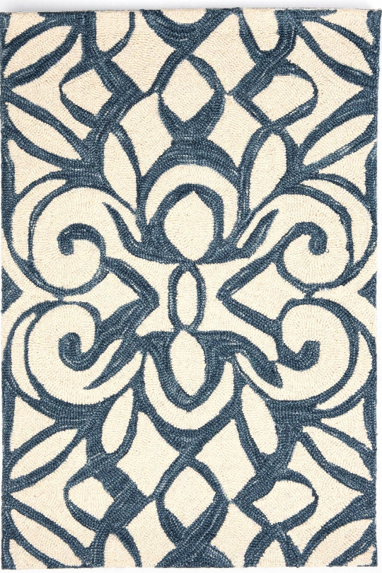 Chandelier Wool Micro Hooked Rug In Ink Design By Dash & Albert