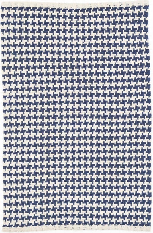 Checks Indigo Woven Cotton Rug Design By Dash & Albetr