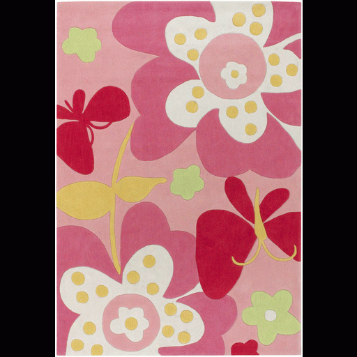 Chic Pink, Ivory, & Lime Kids Rug Design By Surya