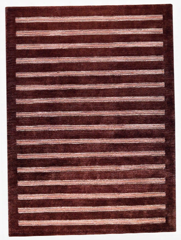 Chicago Collection Wool And Viscose Area Rug In Brown Design By Mat The Basics