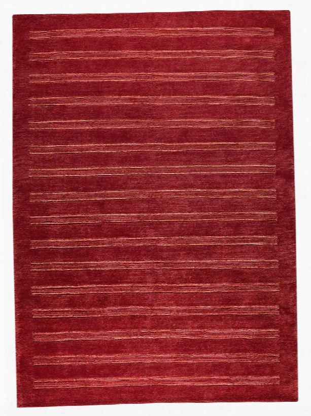 Chicago Collection Woool And Viscose Area Rug In Red Design By Mat The Basics