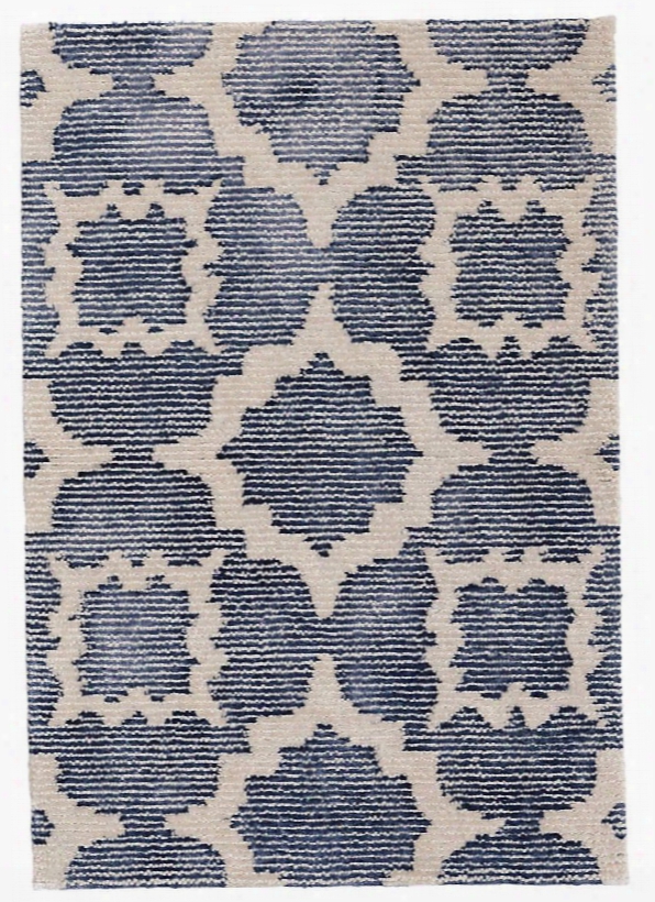 China Blue Hand Knotted Wool/viscose Rug Design By Dash & Albert