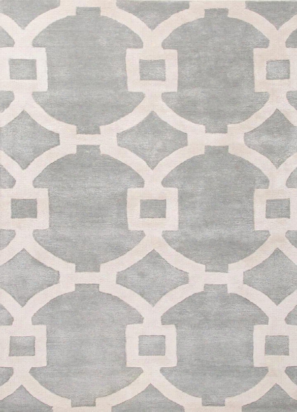 City Rug In Sterling Blue & Snow White Design By Jaipur