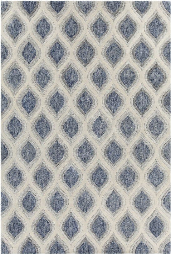 Clara Collection Hand-tufted Area Rug In Blue, Grey, & White Design By Chandra Rugs