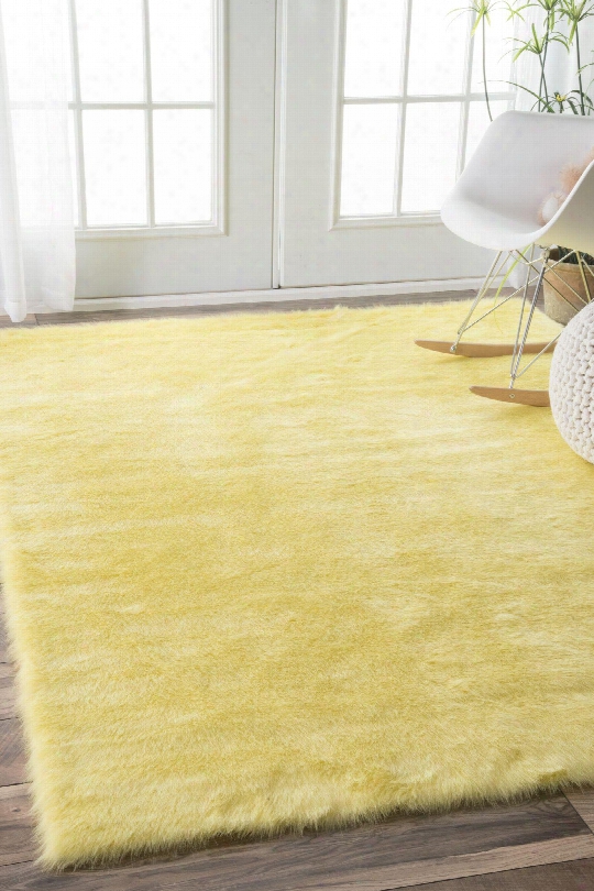 Cloud Shag Rug In Yellow Design By Nuloom