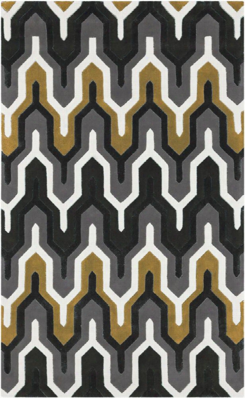 Cosmopolitan Collection Area Rug In Pewter And Split Pea Design By Surya