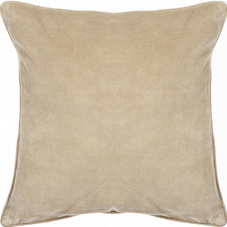 Cotton & Velvet Pillow In Beige Design By Chandra Rugs
