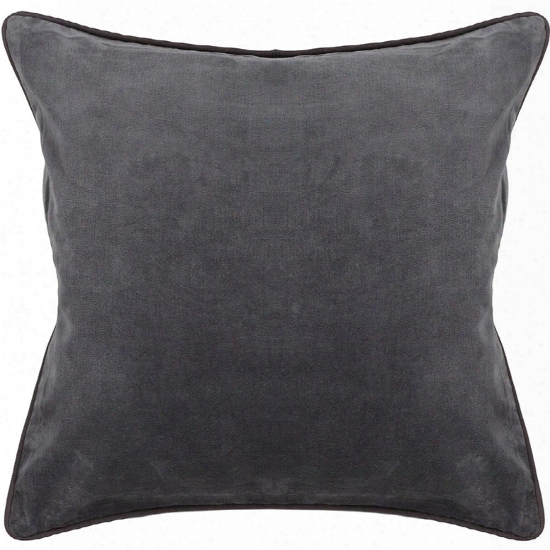 Cotton & Velvet Pillow In Grey Design By Chandra Rugs