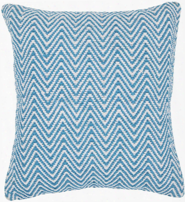 Cotton Pillow In Blue & White Design By Chandra Rugs