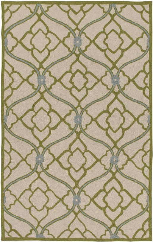 Courtyard Outdoor Rug In Olive & Beige Design By Candice Olson