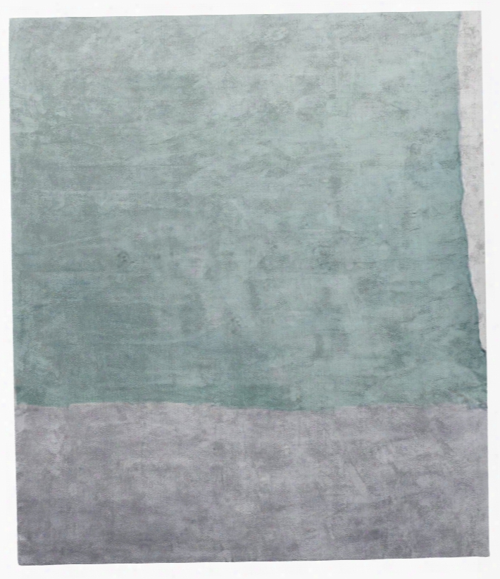 Cozzo  Di Naro Hand Tufted Rug In Turquoise Design By Second Studio