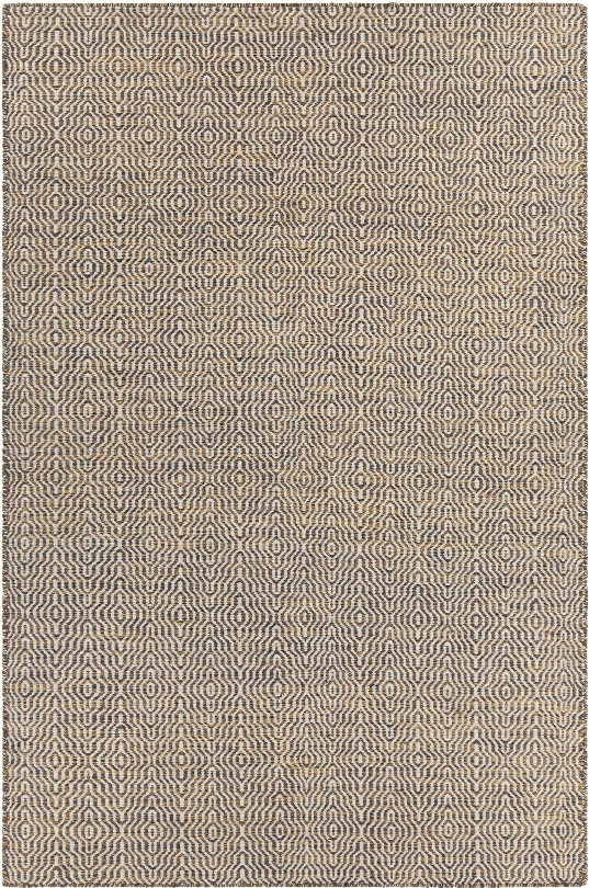 Crest Collection Hand-woven Area Rug In Gold, White, & Black Design By Chandra Rugs