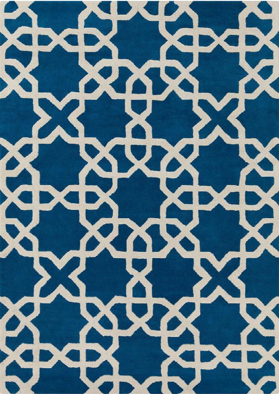 Davin Collection Hand-tufted Area Rug In Blue & White Design By Chandra Rugs