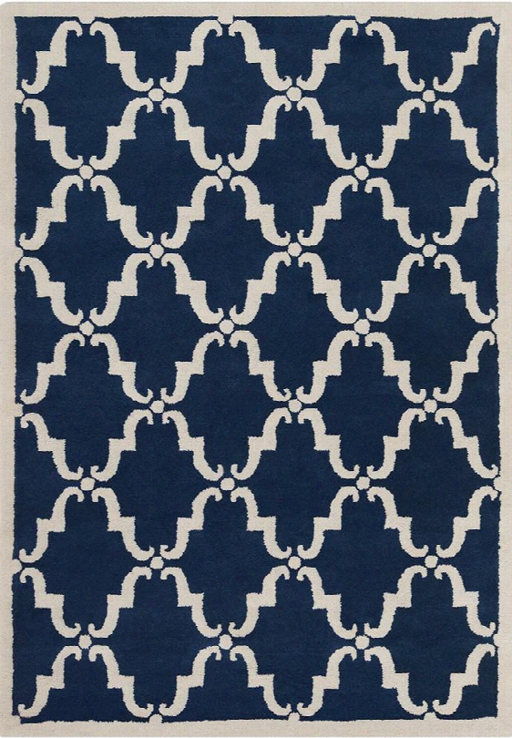 Davin Collection Hand-tufted Area Rug In Navy& Amp; White Design By Chandra Rugs