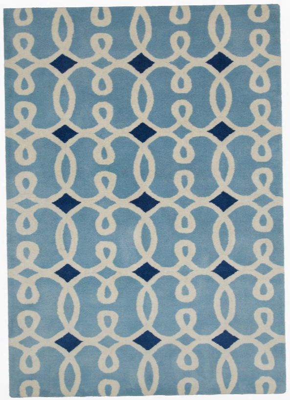 Davin Collection Hand-tufted Area Rug In Navy Blue & White Design By Chandra Rugs