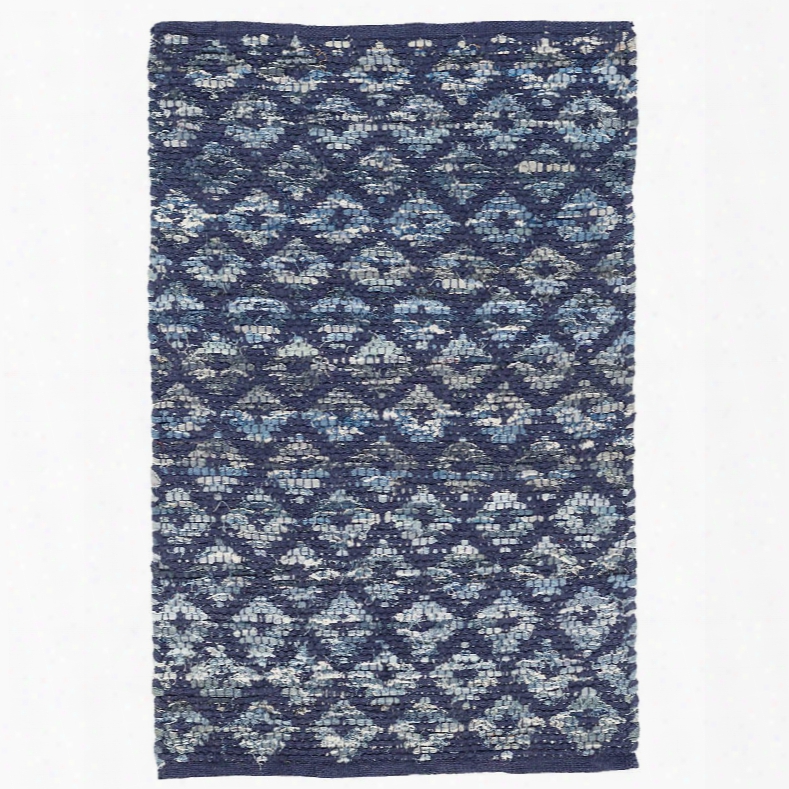 Denim Rag Diamond Indigo Woven Cotton Rug Design By Dash & Albert