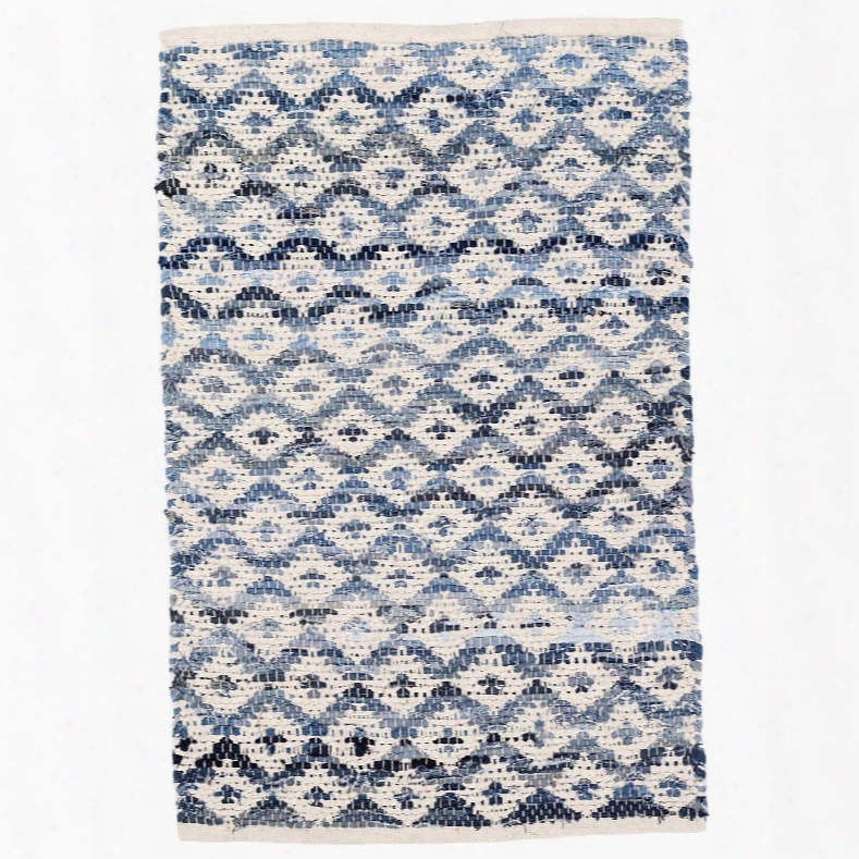 Denim Rag Diamond Ivory Woven Cotton Rug Design By Dash & Albert