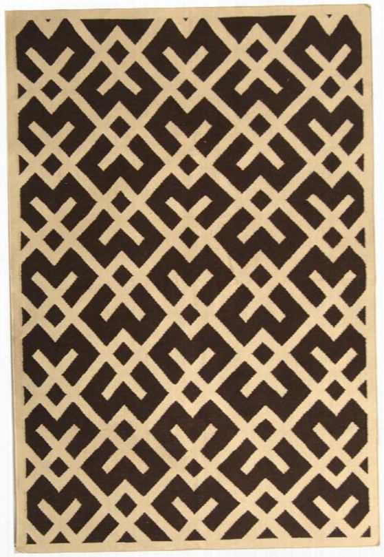 Dhurries Collection Area Rug In Black And Ivory Design By Safavieh