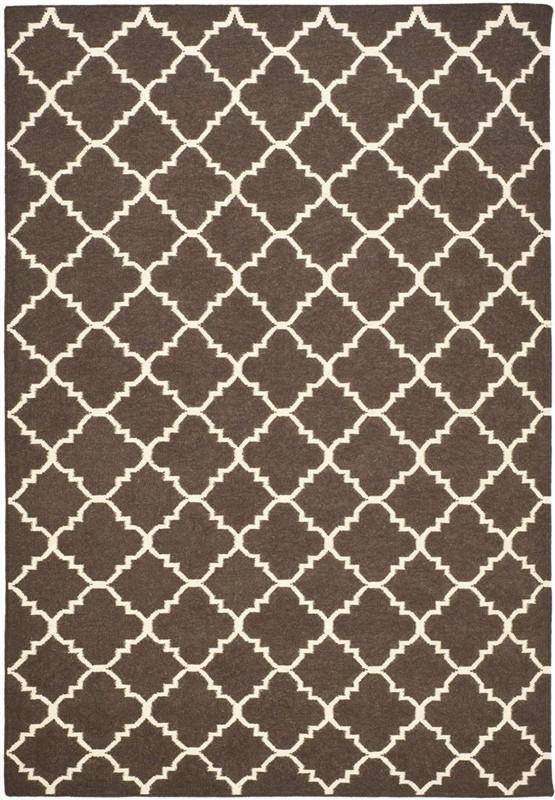Dhurries Collection Area Rug In Brown And Ivory Design By Safavieh