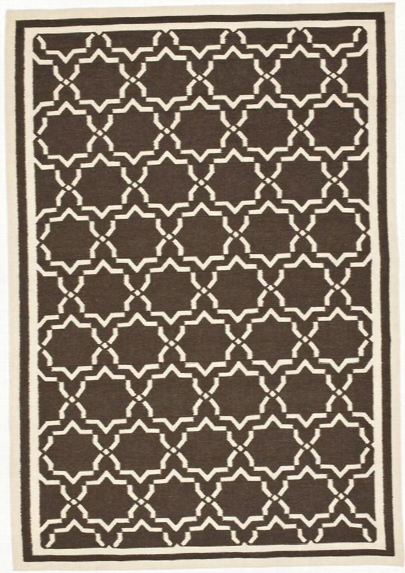 Dhurries Collection Area Rug In Chocolate And Ivory Design By Safavieh