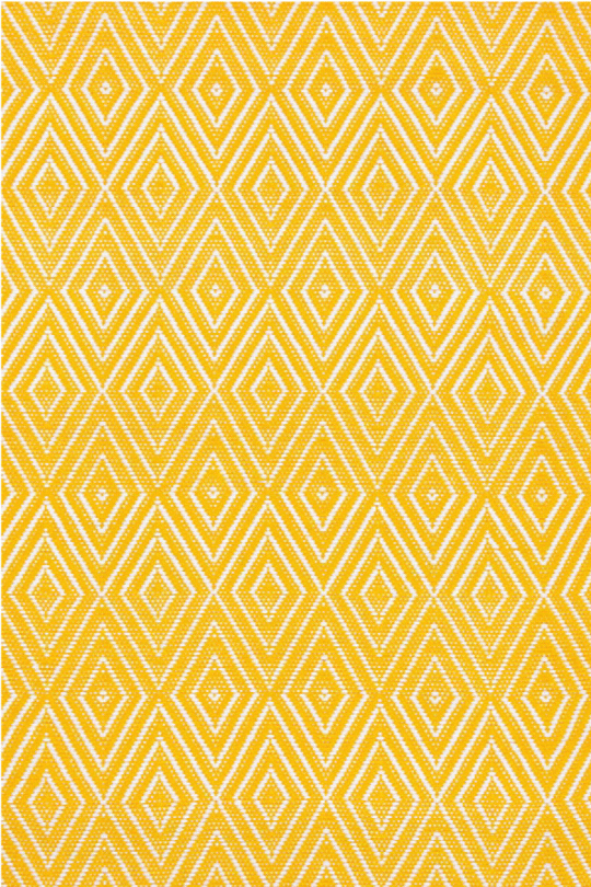 Diamond Canary & White Indoor/outdoor Rug Design By Dash & Albert