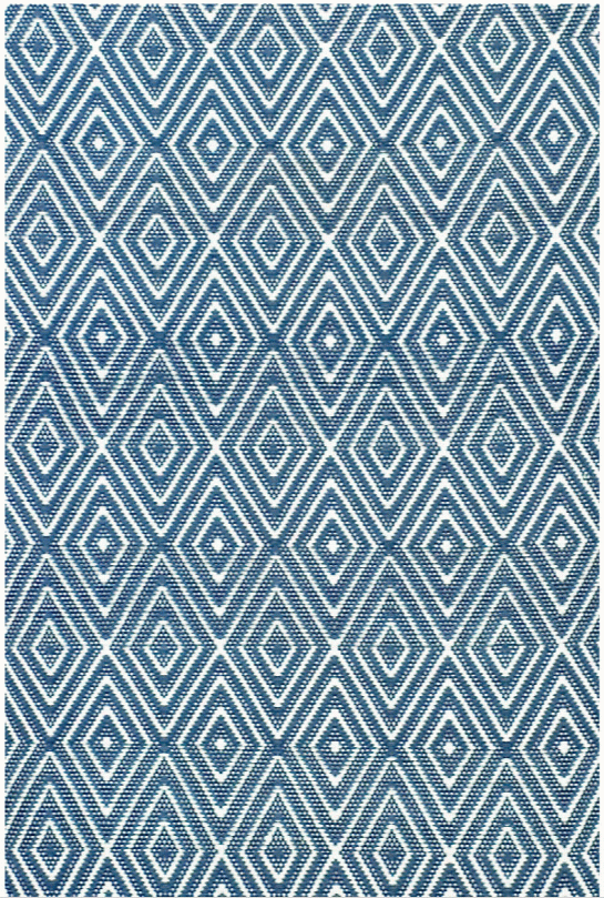 Diamond Denim & White Indoor/outdoor Rug Design By Dash & Albert