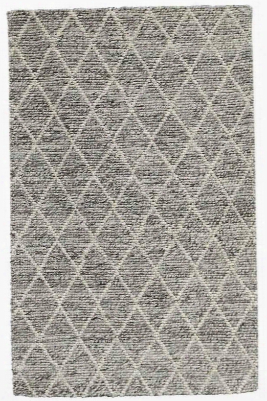 Diamond Looped Wool Grey Rug Design By Classic Home