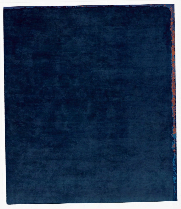 Dijon Nester Hand Knotted Rug In Dark Blue Design By Second Studio