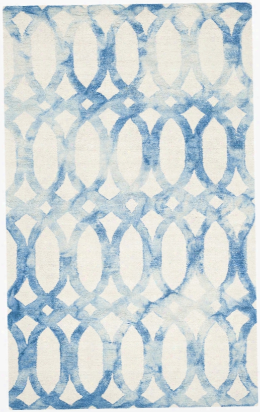 Dip Dye Rug In Ivory & Blue Design By Safavieh