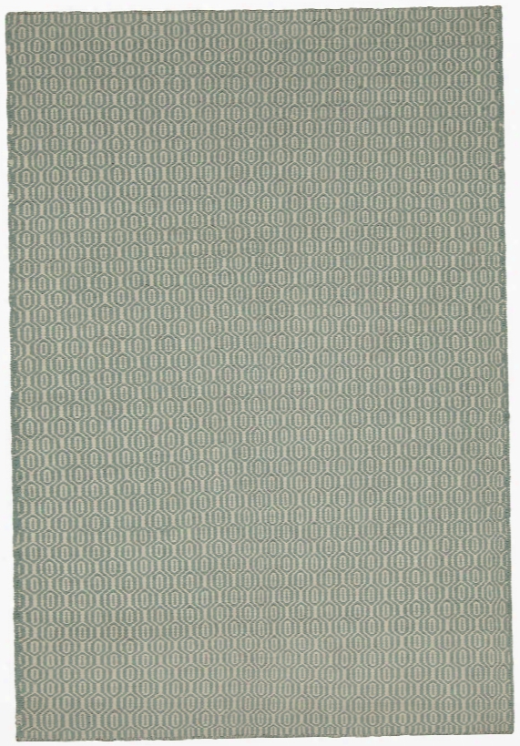 Diva Collection Flatweave Area Rug In Cream & Aqua Design By Chandra Rugs