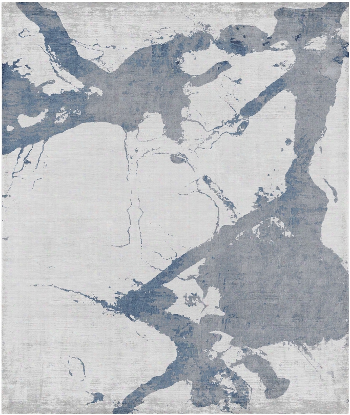 Eastern Side Of Nanjing Hand Knotted Rug In Blue Design By Second Studio