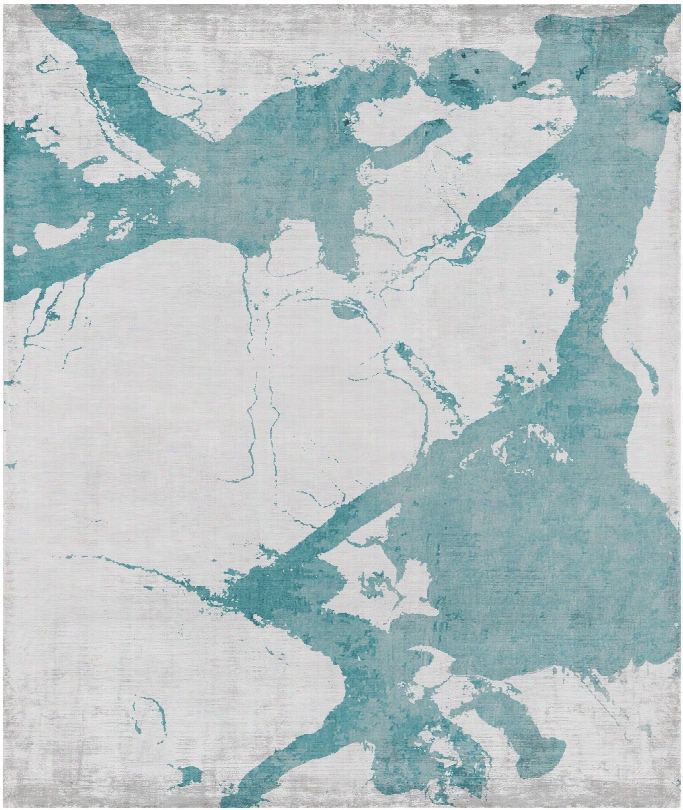 Eastern Side Of Nanjing Hand Knotted Rug In Light Blue Design By Second Studio