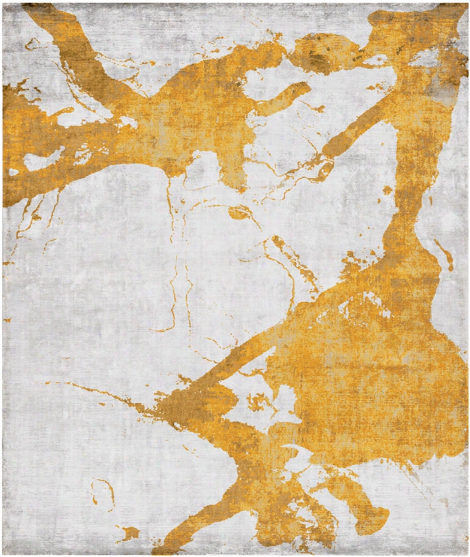 Eastern Side Of Nanjing Hand Knotted Rug In Orange Design By Second Studio