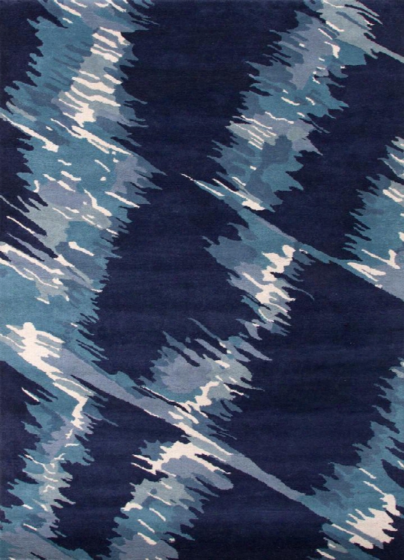 En Casa Tufted Rug In Patriot Blue & Moonlight Blue Design By Jaipur