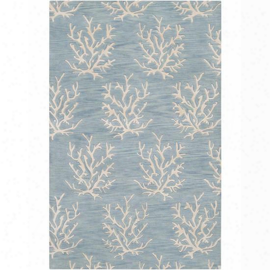 Escape New Zealand Wool Area Rug In Powder Blue And White Design By Somerset Bay