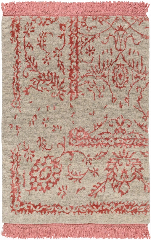 Evanesce Rug In Coral & Khaki Design By Surya