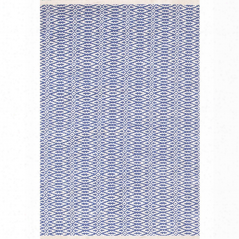 Fair Isle French Blue & Ivory Cotton Woven Rug Design By Dash & Albert